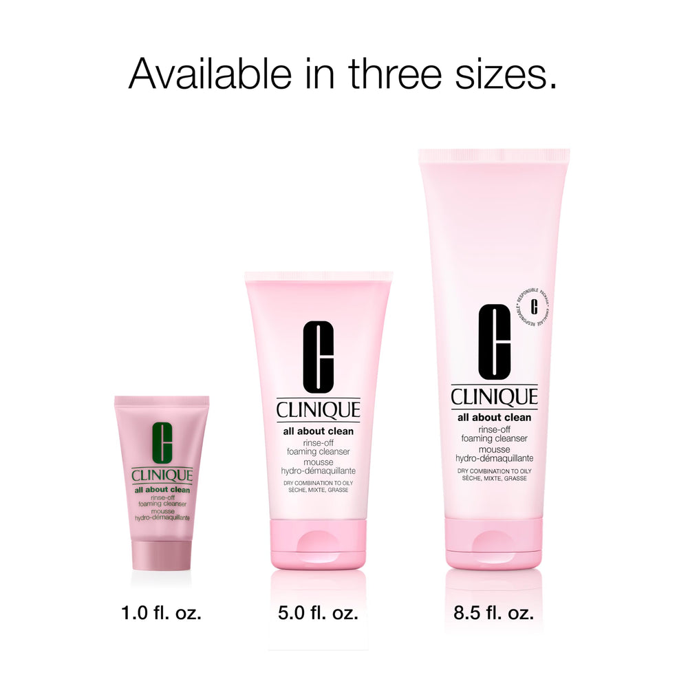 Clinique before and after removing makeup to show effective cleansing
