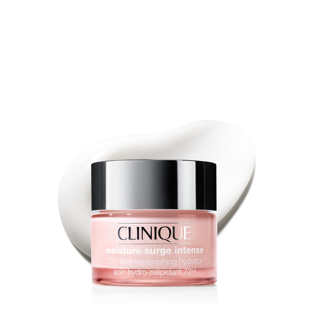 Clinique jar front view showing Moisture Surge Intense for deep hydration