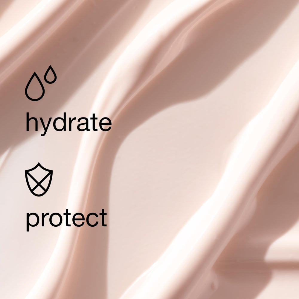 Clinique on-skin before and after showing hydrated, natural-looking result
