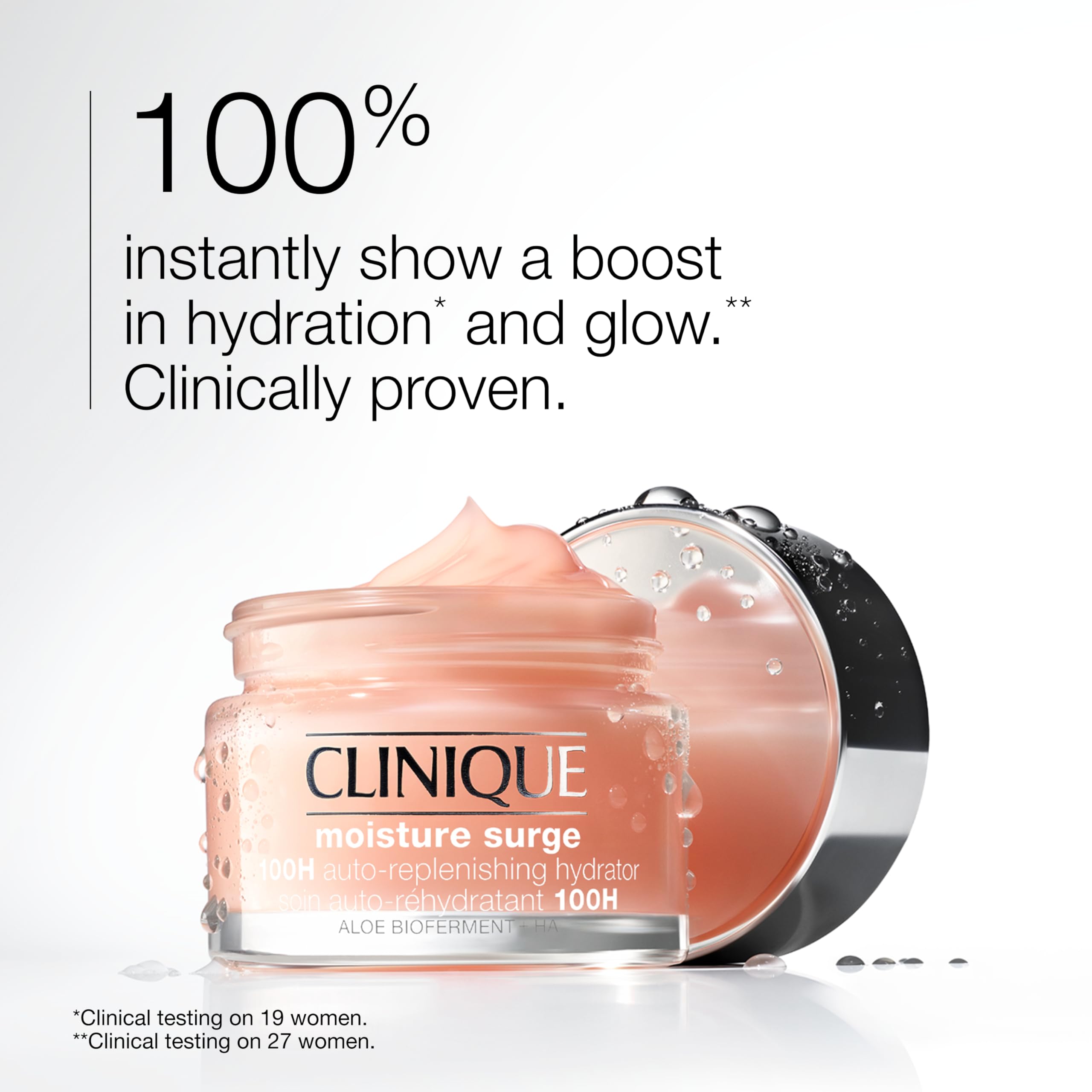 Clinique open jar gel cream texture close-up showing smooth hydrating finish