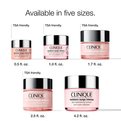 Clinique Moisture Surge packaging and box emphasizing dermatologist-tested formulation benefit