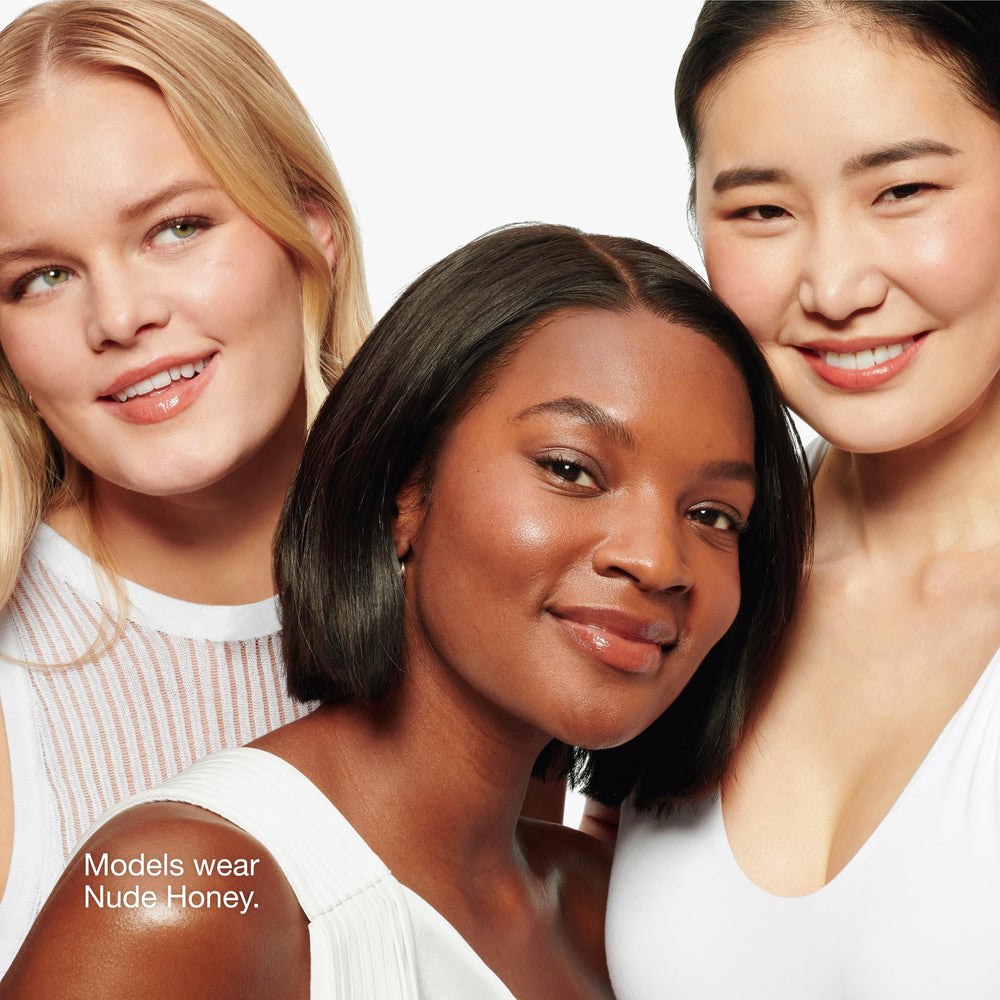 Clinique arm swatches of Nude Honey shades showing buildable pigmentation and finish