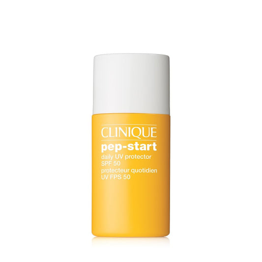 Clinique Pep-Start front packaging showing tube and SPF protection benefit