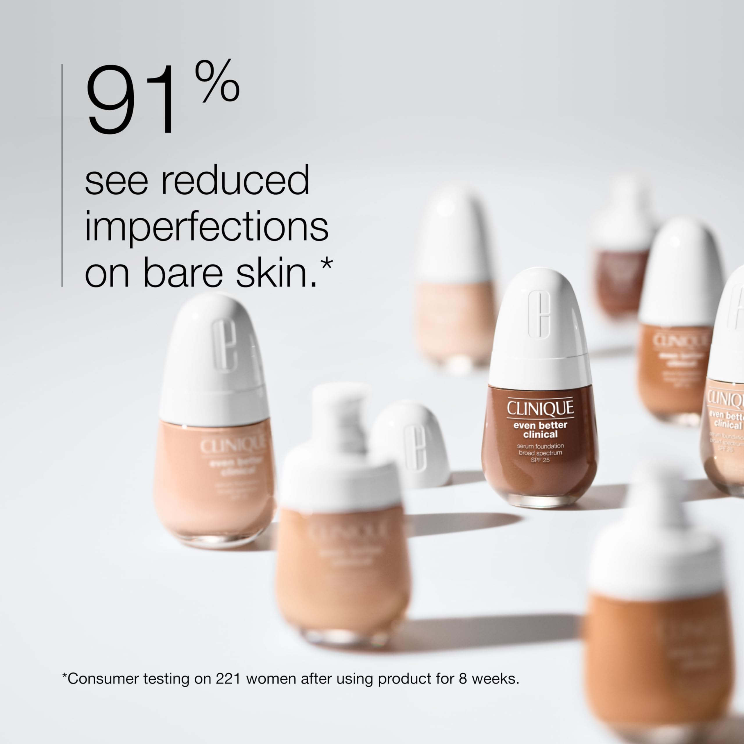 Clinique pump detail highlighting accurate dispensing and hygienic application benefit