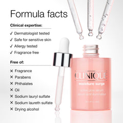 Clinique serum swatch under makeup showing seamless layering benefit
