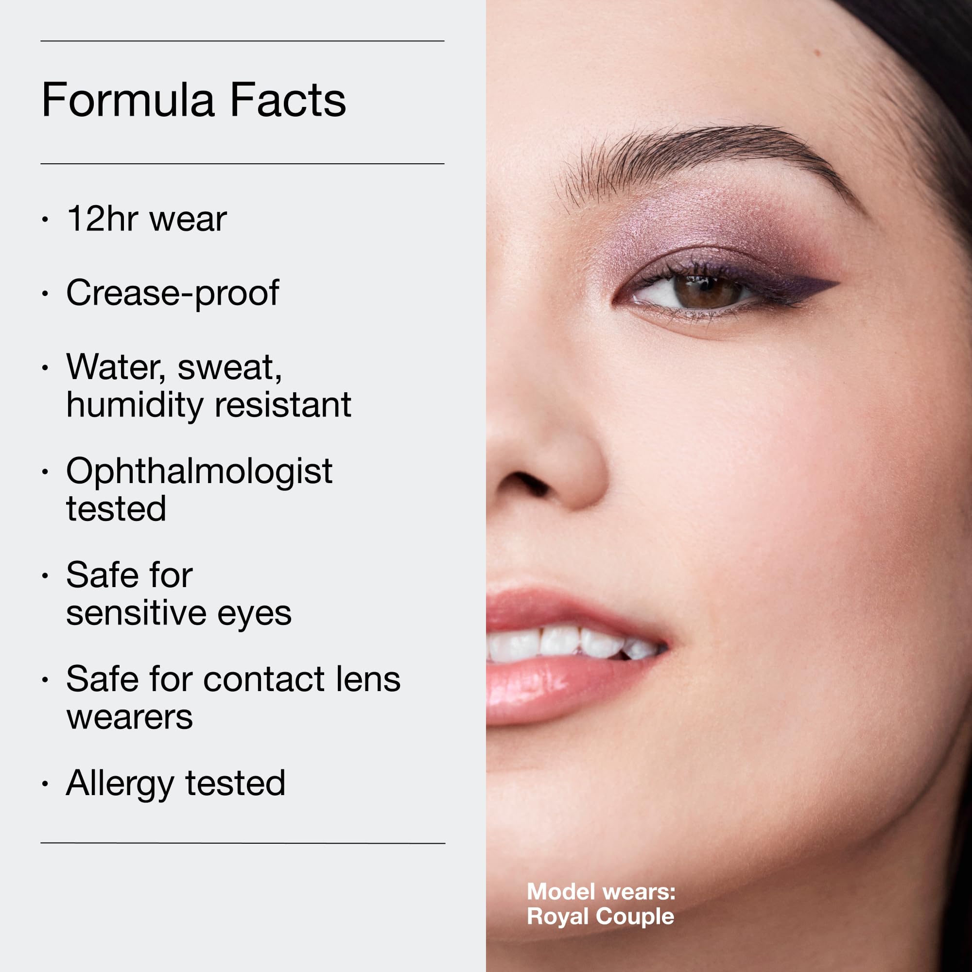Clinique product in use on model eyelid creating quick day-to-night look
