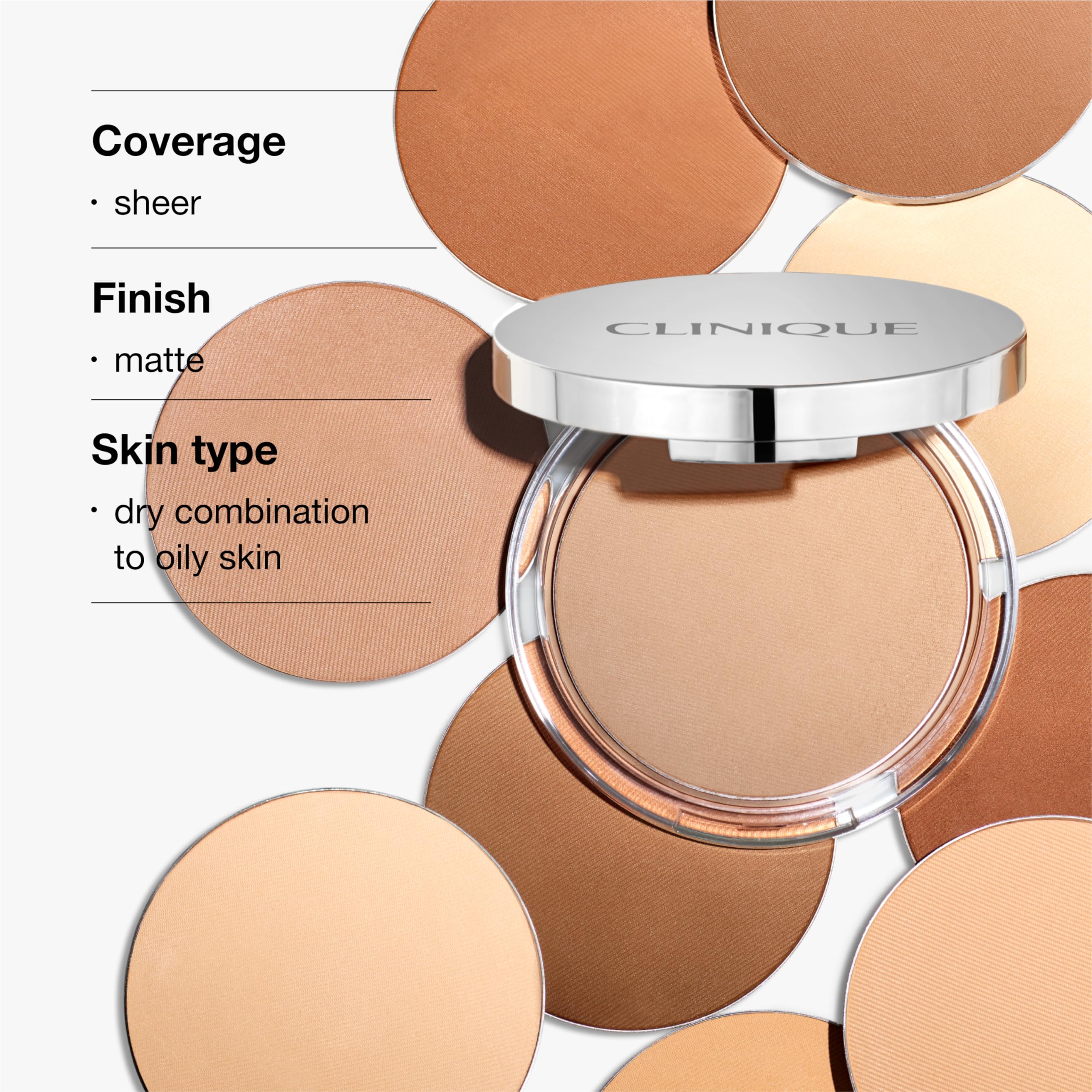 Clinique sponge applying Stay-Matte powder to T-zone for oil reduction and natural look