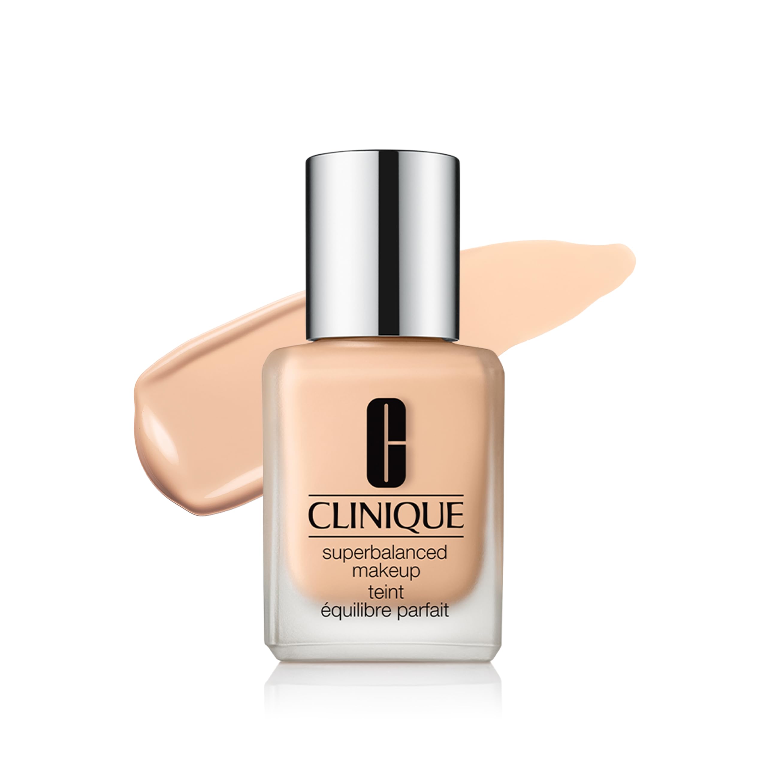 Clinique Superbalanced bottle front view showing shade Alabaster and packaging benefit