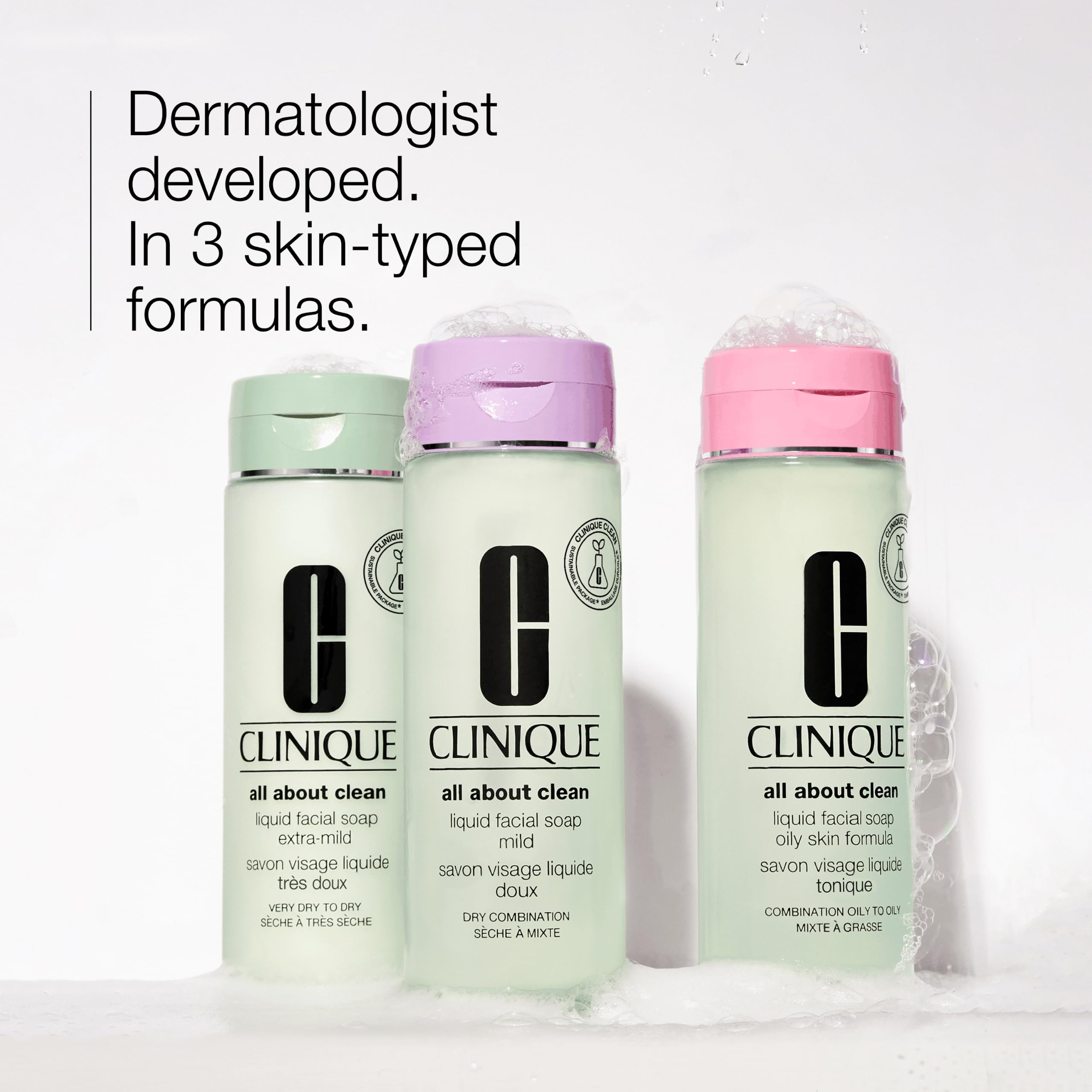 Clinique travel and storage shot shows space-saving bottle and travel-ready benefit