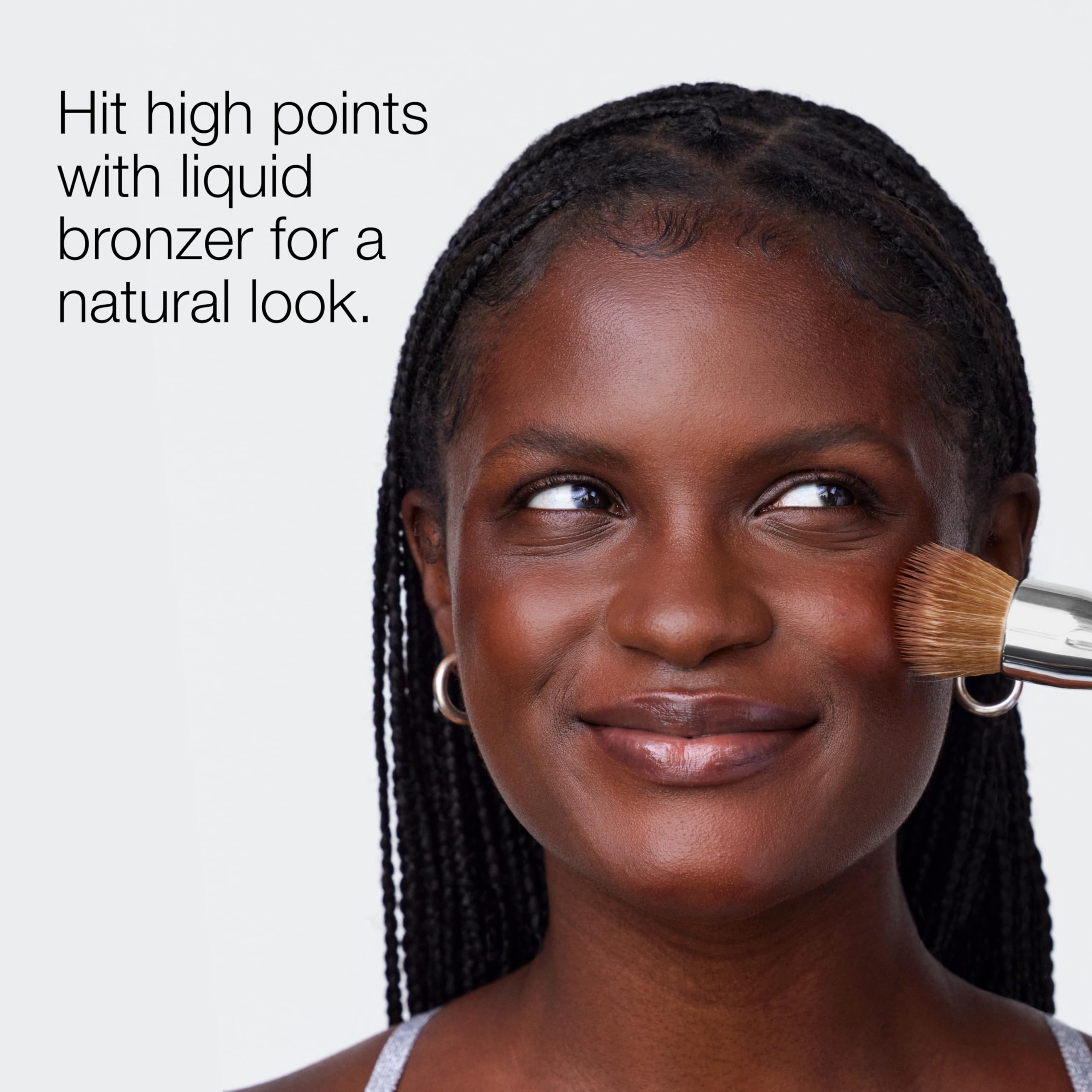 Clinique blended into foundation in a bottle showing seamless color mixing benefit
