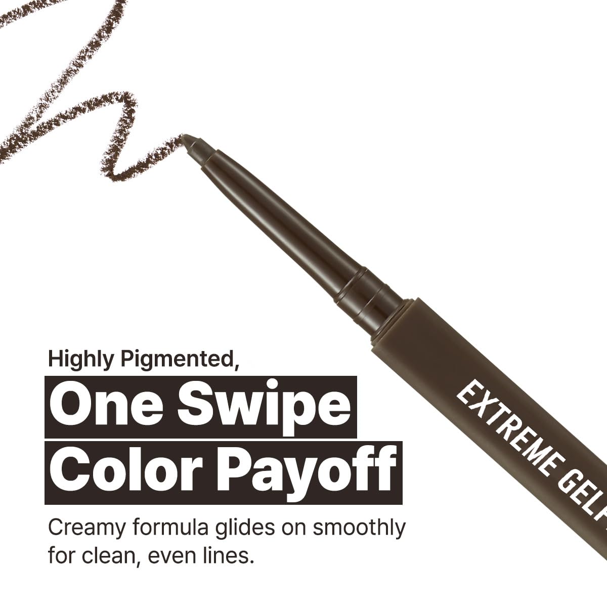 CLIO PROFESSIONAL swatches on arm showing gray brown pigment payoff