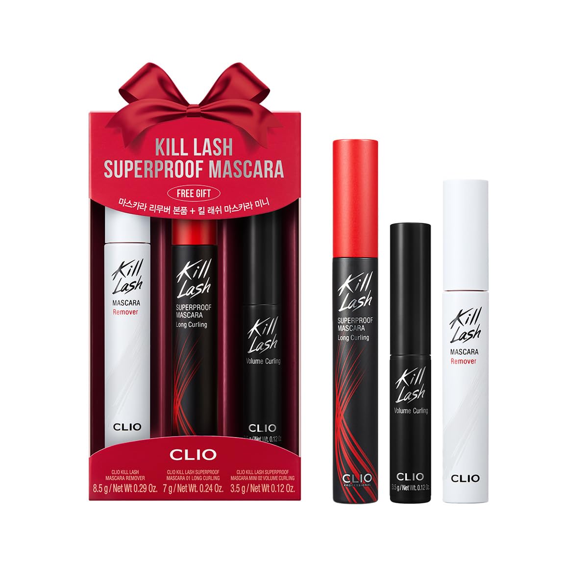 CLIO PROFESSIONAL holiday packaging showing complete lash set and gifting appeal