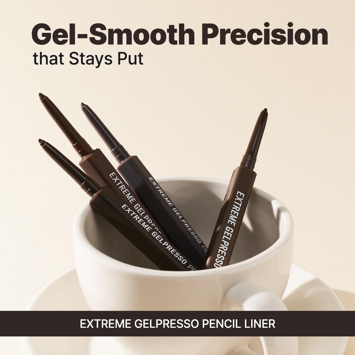 CLIO PROFESSIONAL sharp pencil tip close-up illustrating creamy glide for precise lines