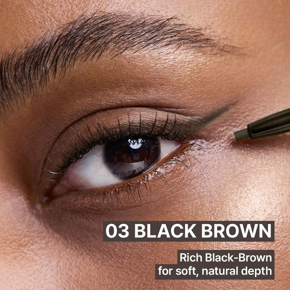 CLIO PROFESSIONAL dark brown stroke on skin demonstrating smooth glide