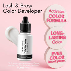 CLIONE PRIME brush applicator close-up for precise brow and lash application