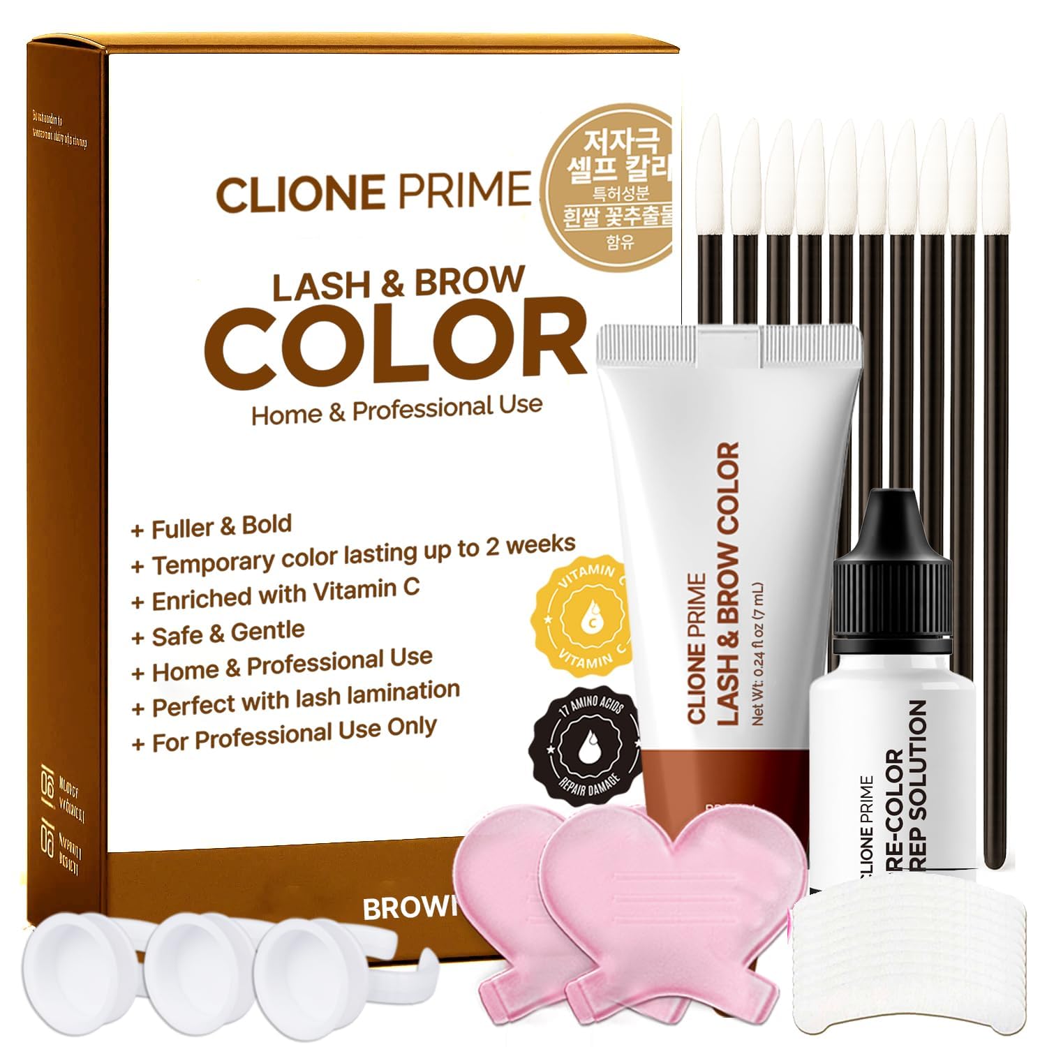 CLIONE PRIME front packaging showing kit benefits and brown shade
