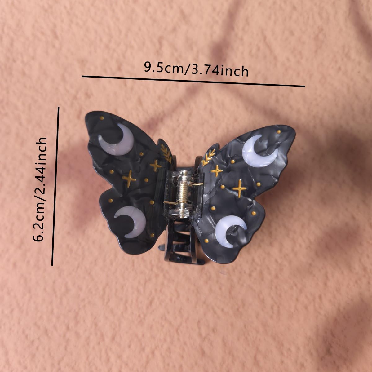 Clip Sugar butterfly clip side profile highlighting smooth acetate and shape benefit
