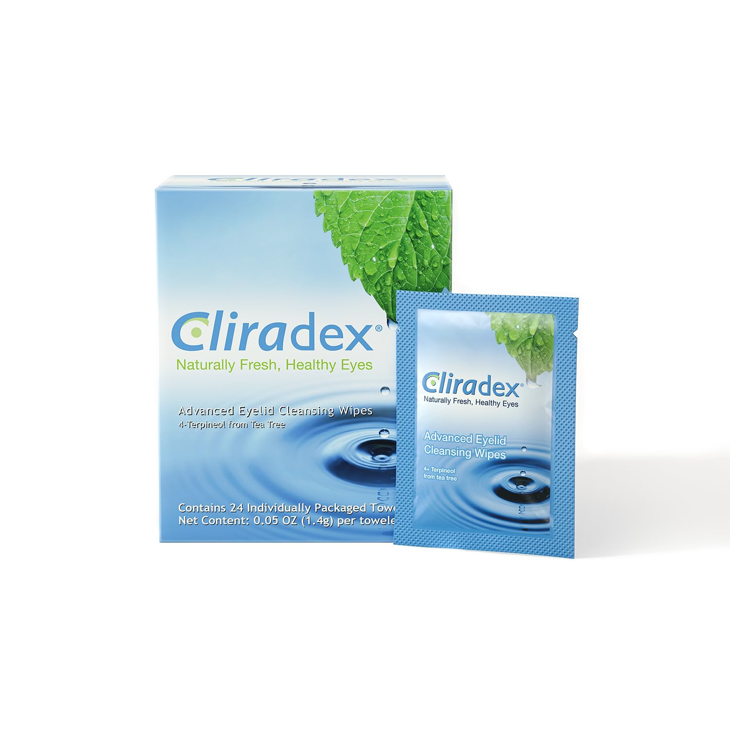 Cliradex front packaging showing product and calming design benefits hygiene