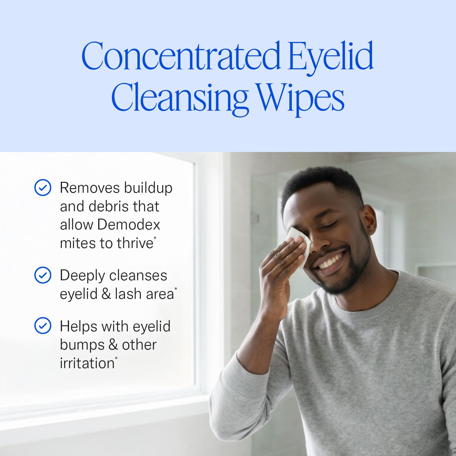 Cliradex single towelette unfolded demonstrating gentle cleansing action