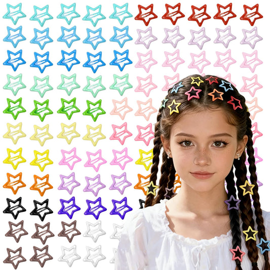 CllyCnny front packaging showing 100 colorful star clips and easy storage benefit