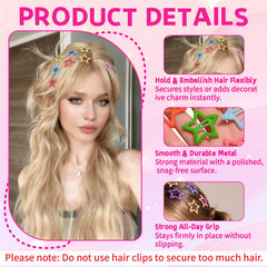 CllyCnny multicolor clips laid flat next to coin for size comparison and portability