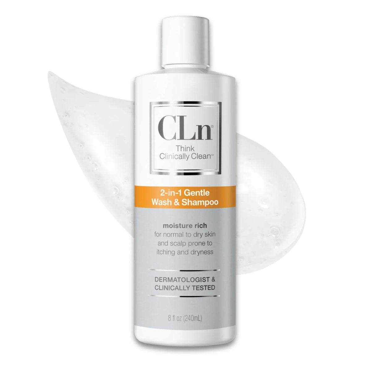 CLn front bottle showing product name and fragrance-free benefit