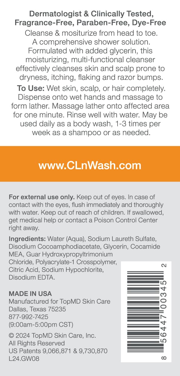 CLn pump and label close-up highlighting physician-developed formula