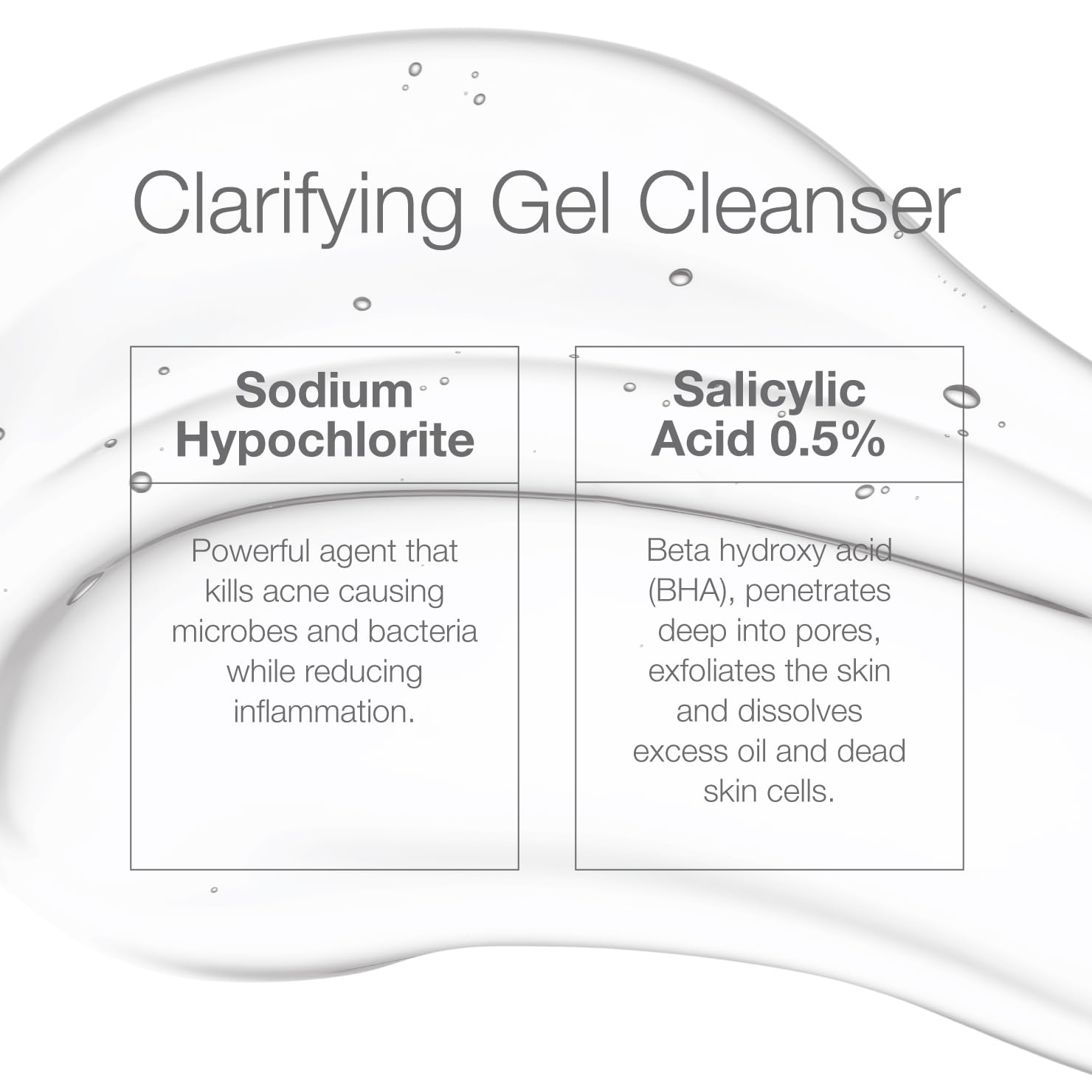 CLn acne cleanser label ingredients closeup highlighting salicylic acid benefit