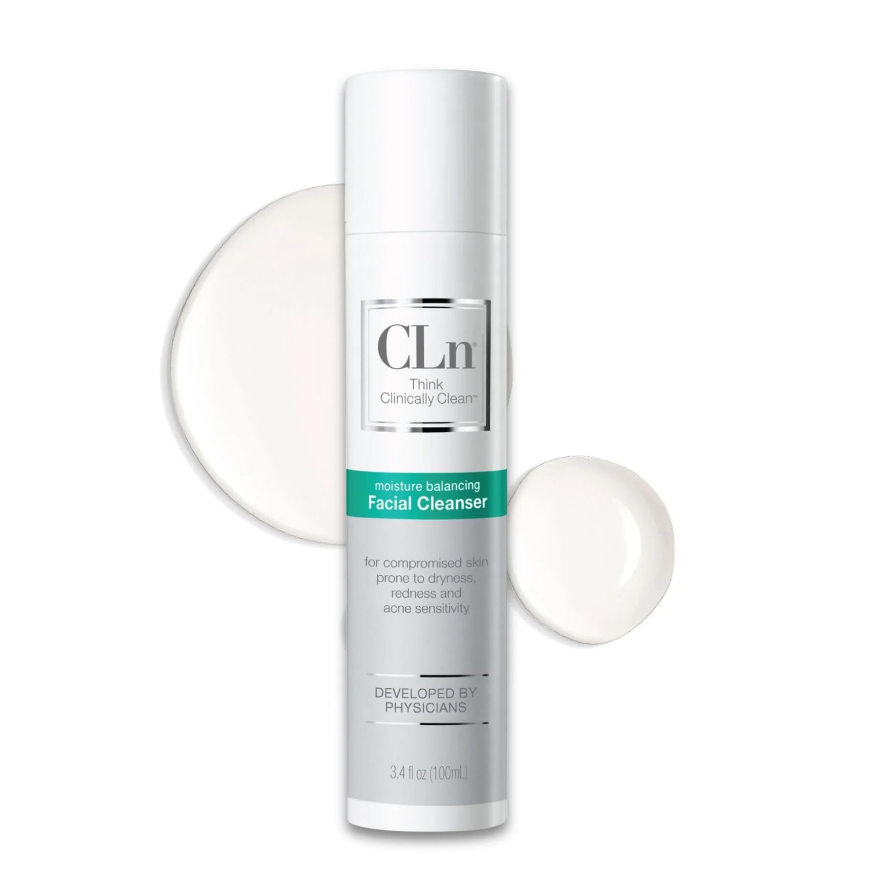 CLn cleanser front packaging showing gentle formulation and size