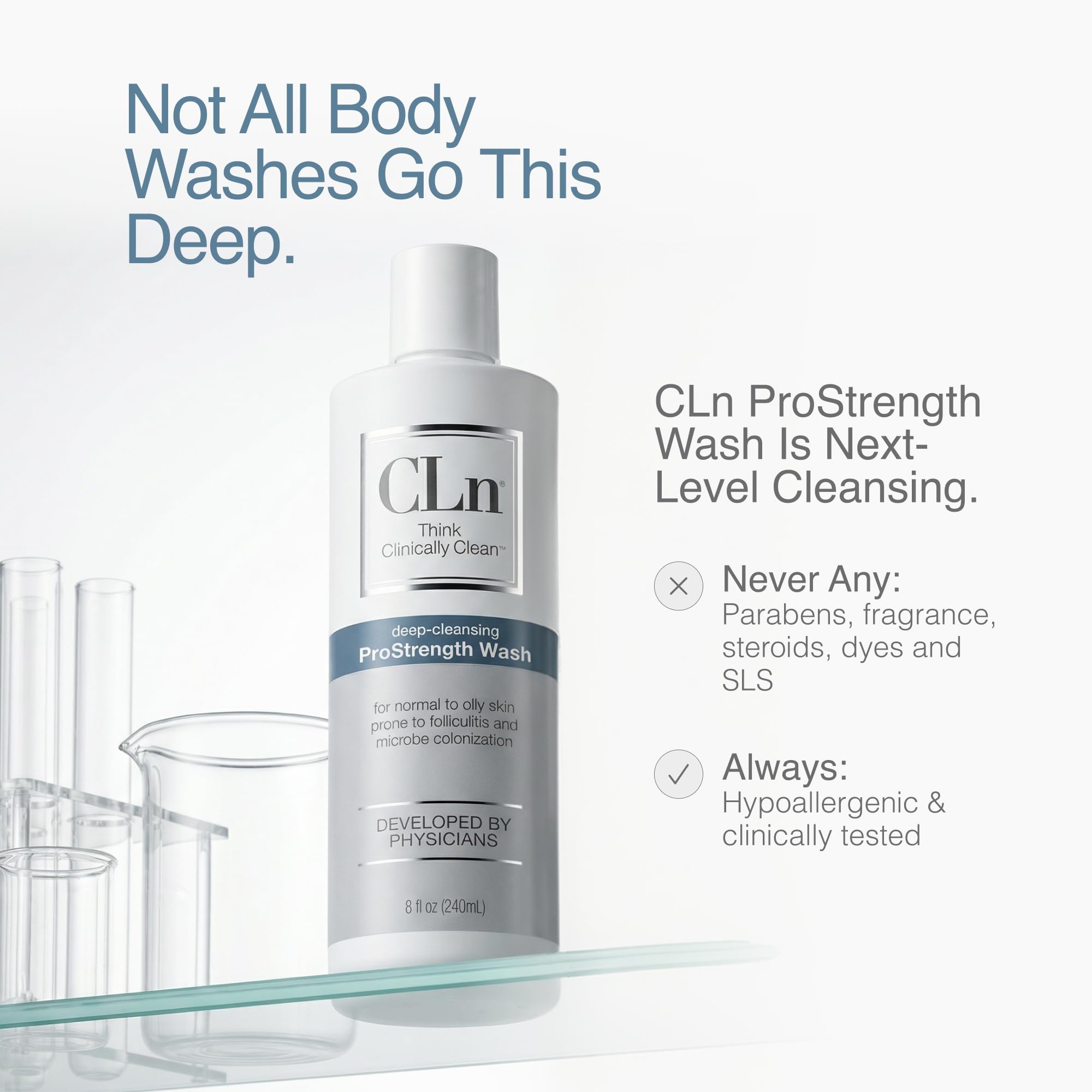 CLn ProStrength gel texture close-up showing smooth exfoliating formula benefit