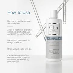 CLn ProStrength lather on hand demonstrating foaming action and cleansing benefit