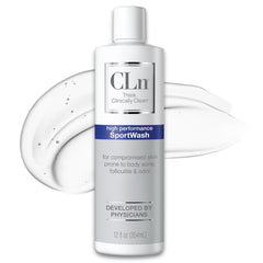CLn SportWash front bottle view showing clean design and volume benefit