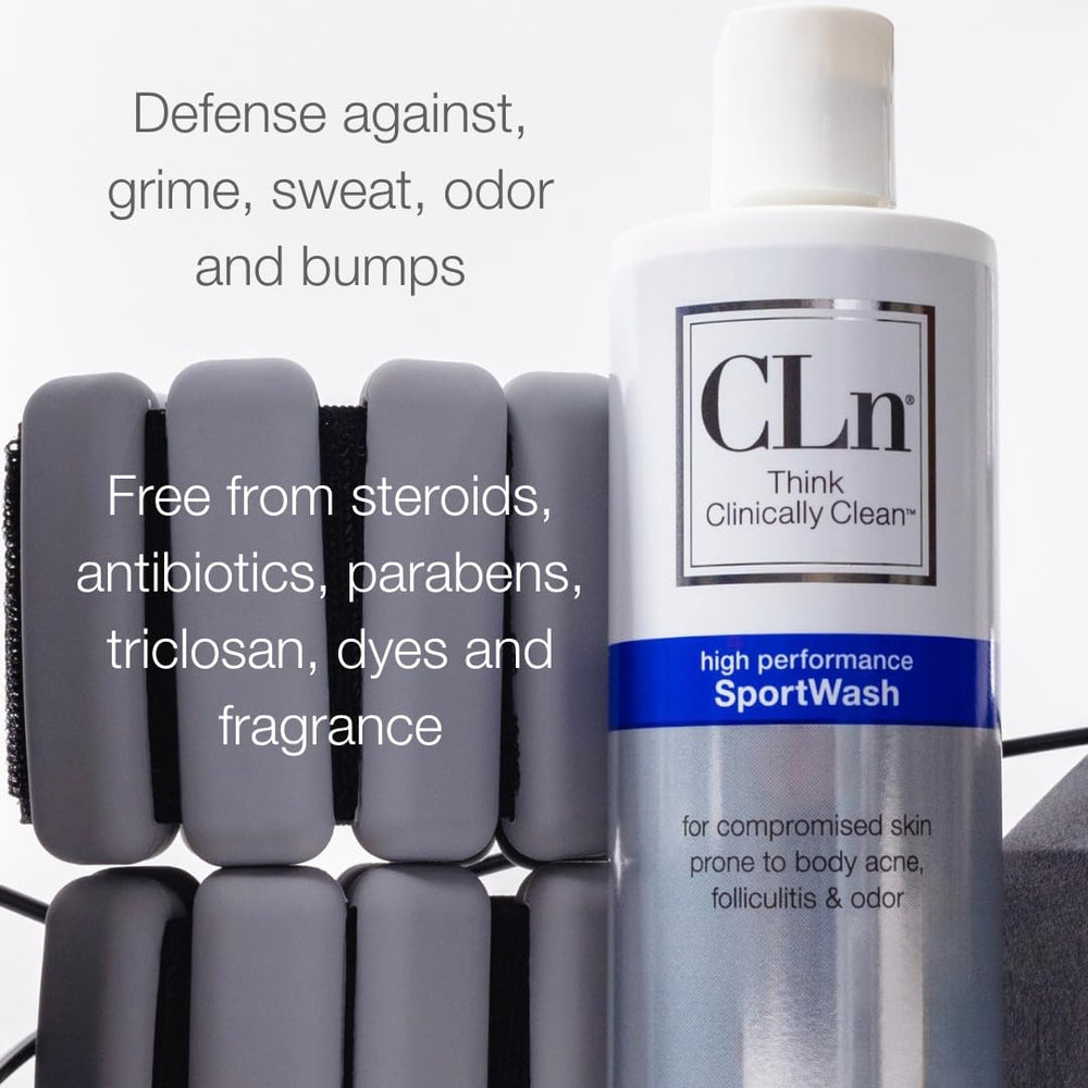 gym bag with CLn SportWash ready for athletes illustrating portability
