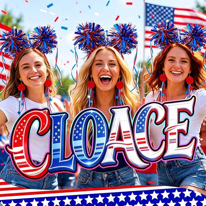 CLOACE headband worn outdoors at parade showing secure fit and photo-ready look