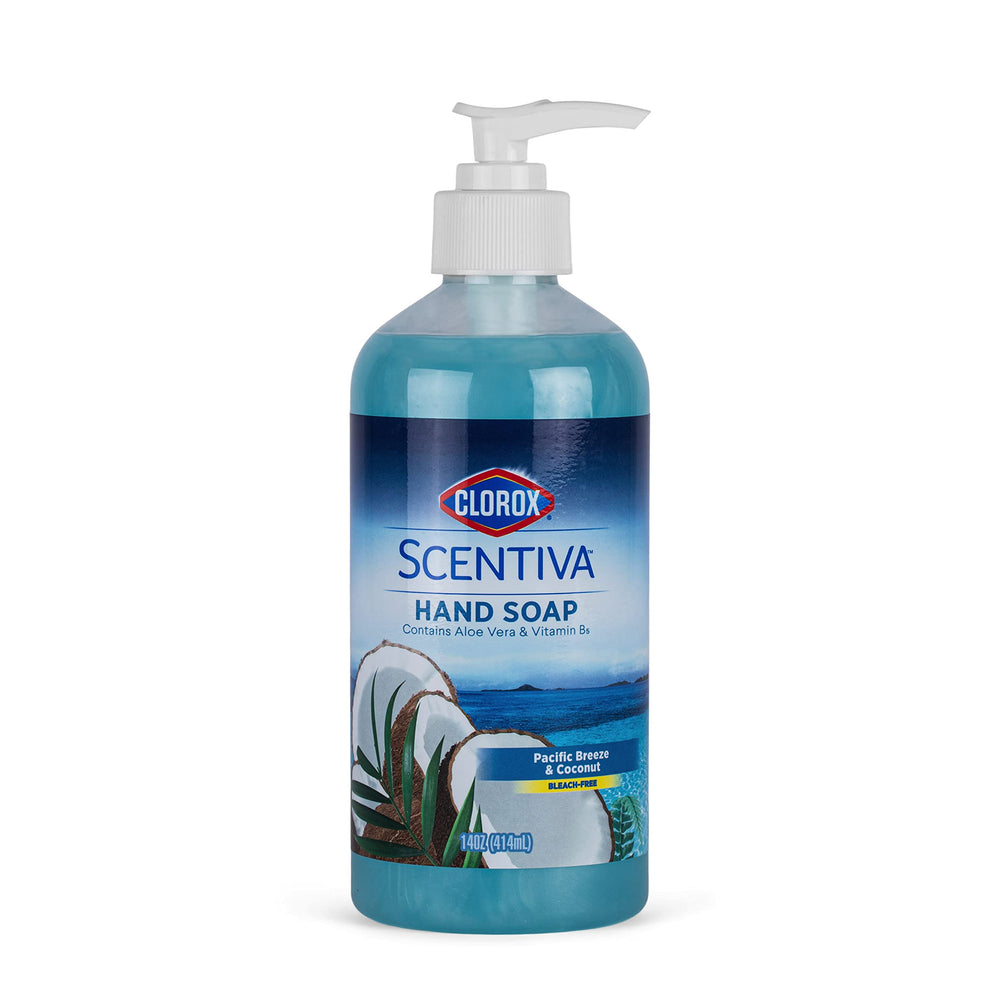 Clorox Scentiva front packaging showing bottle and tropical branding for quick identification