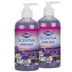 Clorox Scentiva front packaging showing label and 2-pack convenience for easy stocking