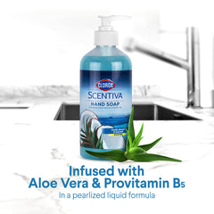 Clorox Scentiva bottle by kitchen sink showing fresh scent suitability for daily use
