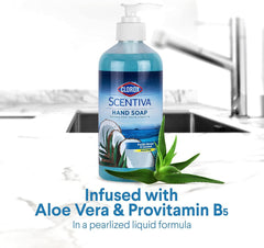Clorox on bathroom counter in styled setting adding fresh scent