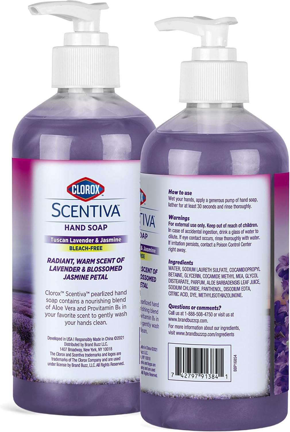 Clorox Scentiva pump detail highlighting easy dispensing and controlled dosing benefit
