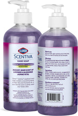 Clorox Scentiva pump detail highlighting easy dispensing and controlled dosing benefit