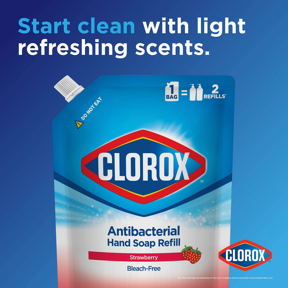 Clorox refill pour spout in action refilling a soap pump, simplifies replenishing