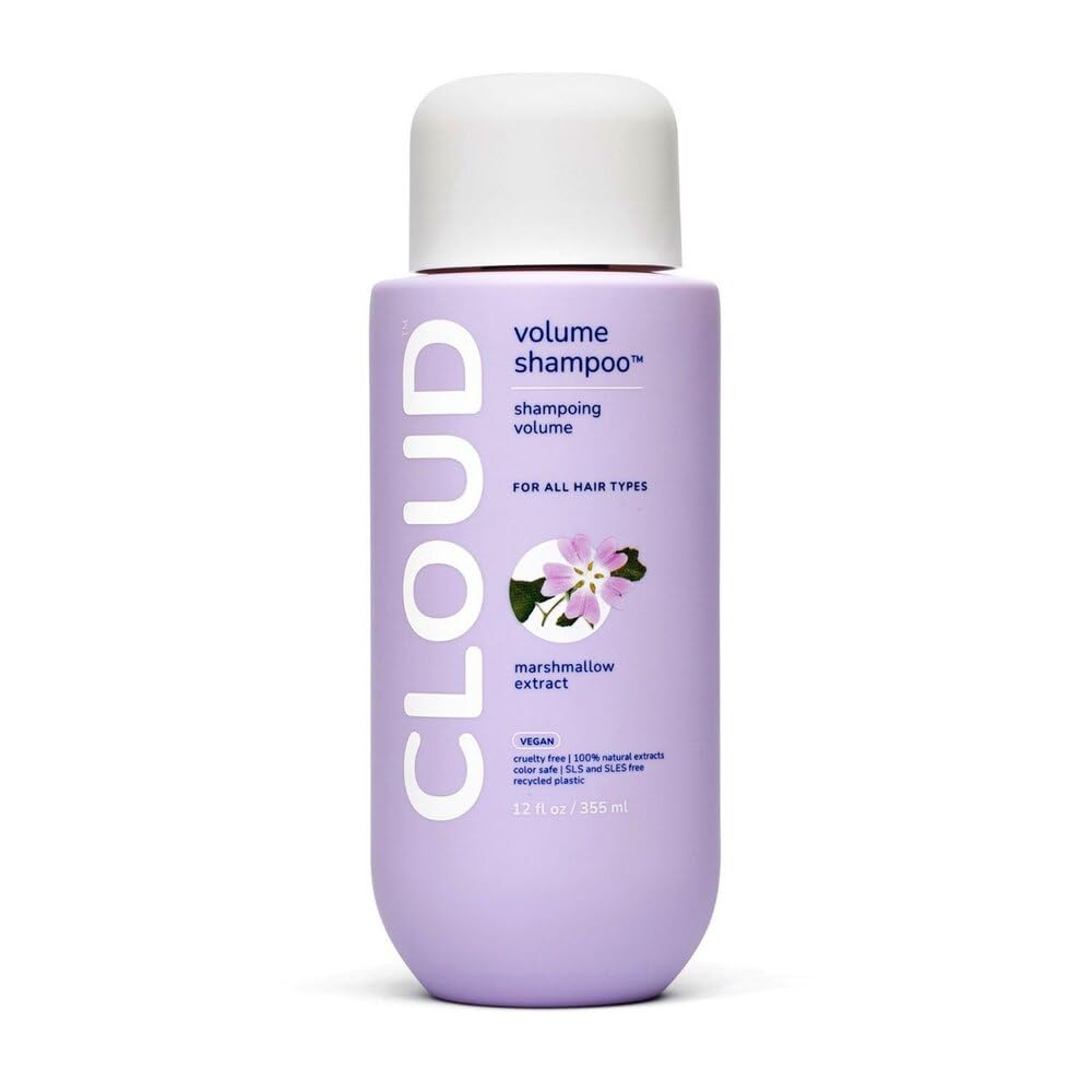 Cloud Haircare bottle front view showing clean volumizing packaging and benefit