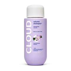 Cloud Haircare bottle front view showing clean volumizing packaging and benefit