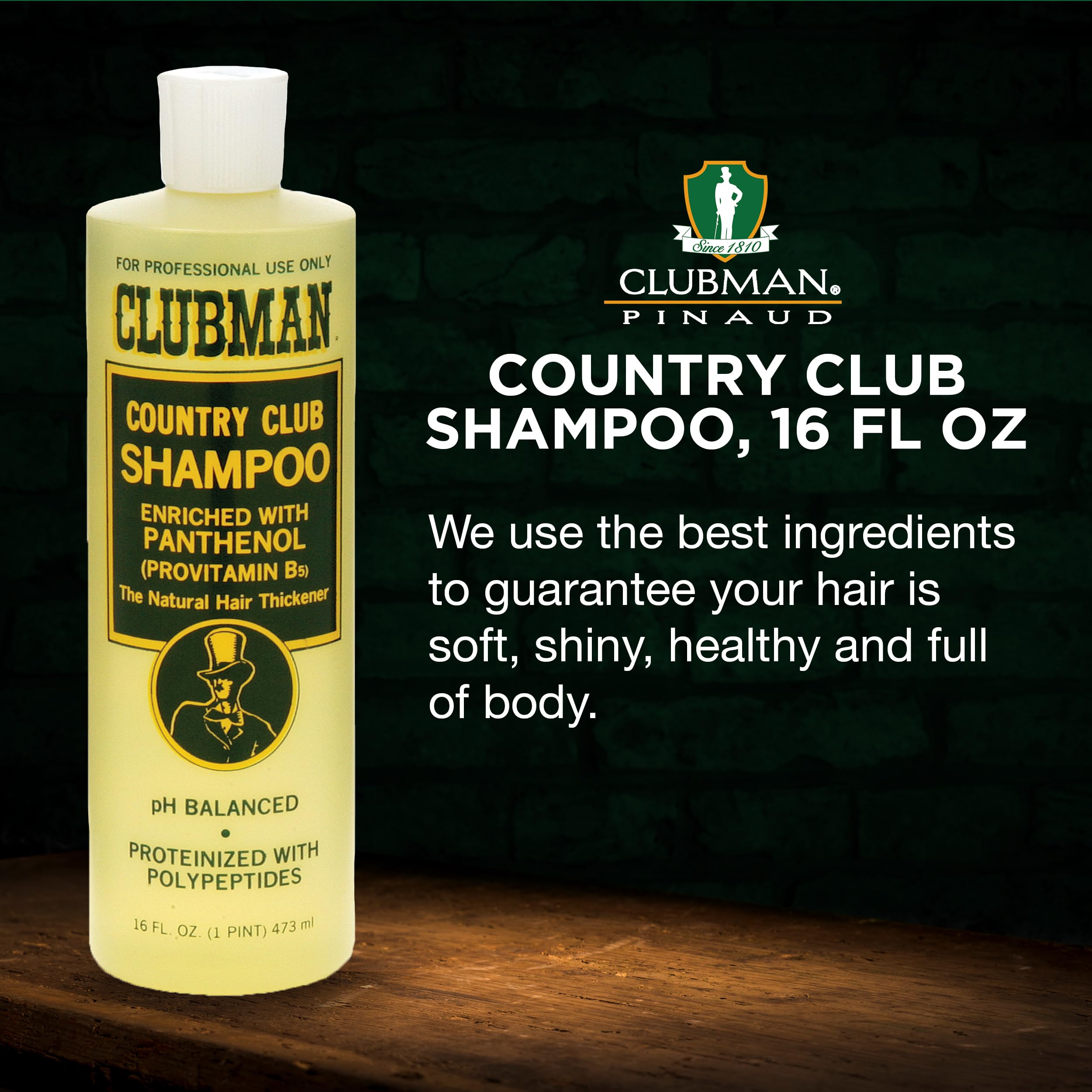 Clubman shampoo in shower being rinsed from hair showing refresh and buildup removal benefit