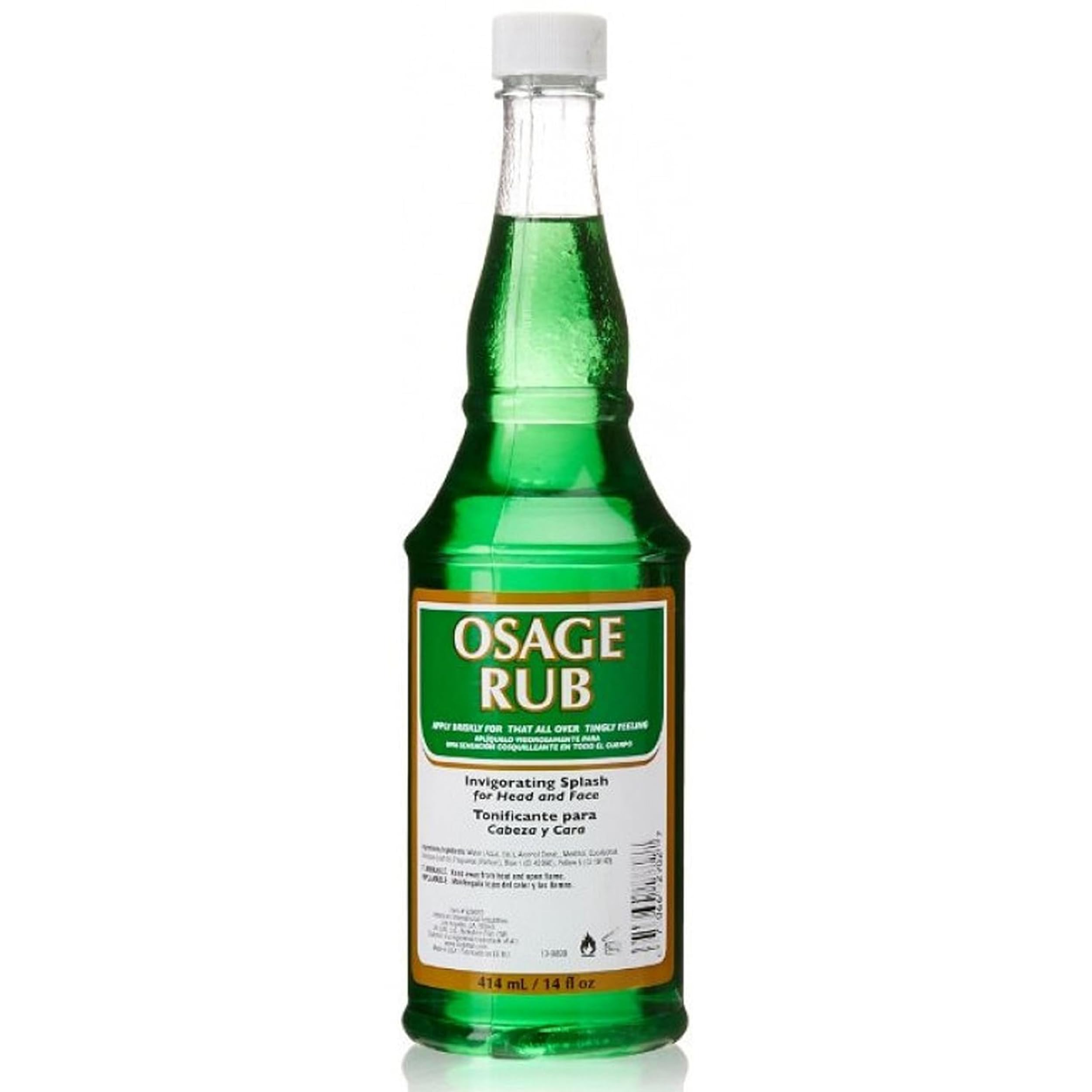 Clubman bottle front view showing product and professional size benefit