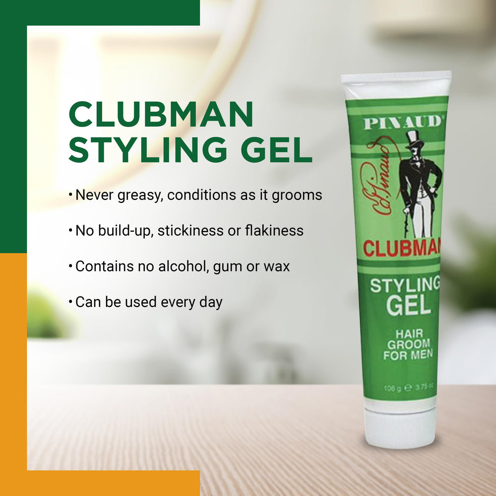 Clubman Pinaud being applied to hair illustrating quick styling and controlled hold