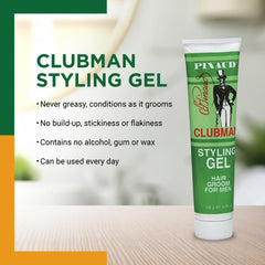 Clubman Pinaud being applied to hair illustrating quick styling and controlled hold