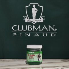 Clubman Pinaud on bathroom vanity staged for everyday grooming routine