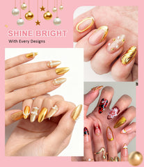 CMTQVFL before and after manicure side-by-side demonstrating dramatic chrome effect