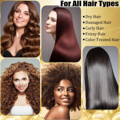 CMWGKBC before and after result with shinier, smoother hair demonstrating improved manageability